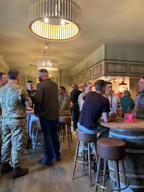 Personnel socialising in Golden Lion pub