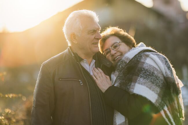 Older couple outside 