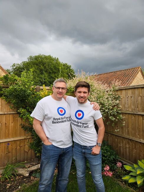 Liam and his dad in Fund tshirts recent pic