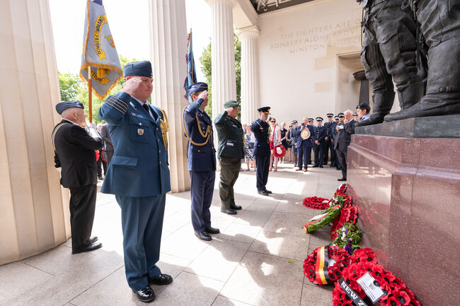 RAF personnel salute the BCM
