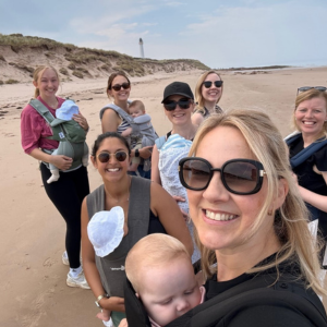 An image of mothers at Lossiemouth doing a 5k walk to raise money for us.