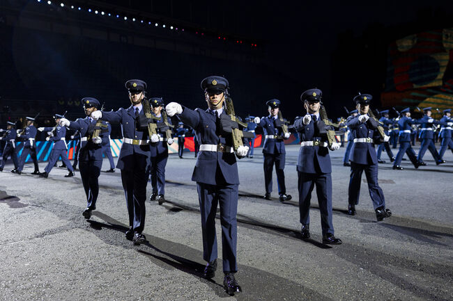 Group of RAF servicemen parading at REMT