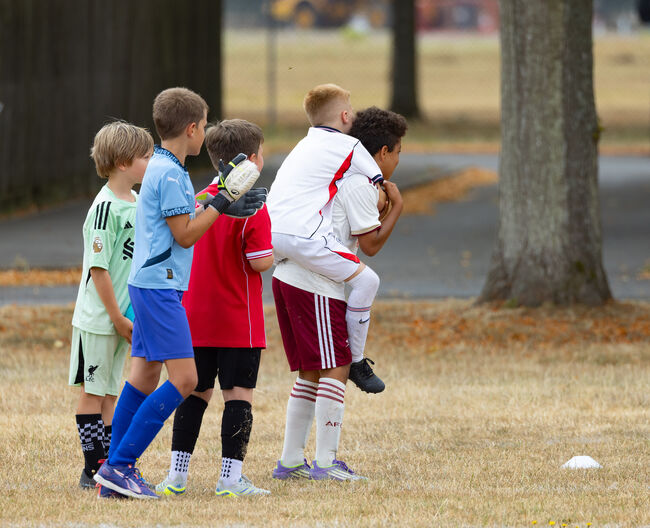 Children playing football