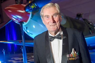 Wing Commander Paul Farnes with the Hurricane