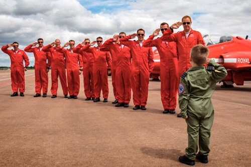 Jacob Newson with the Red Arrows